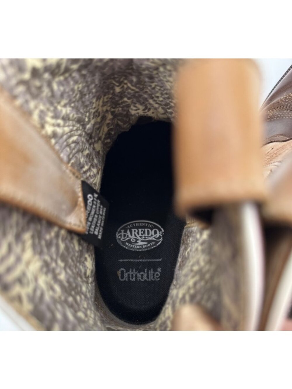Laredo Tori Western Cowboy Boots Size 8.5 With Embroidered Design Pull-On Tabs D - Picture 8 of 14